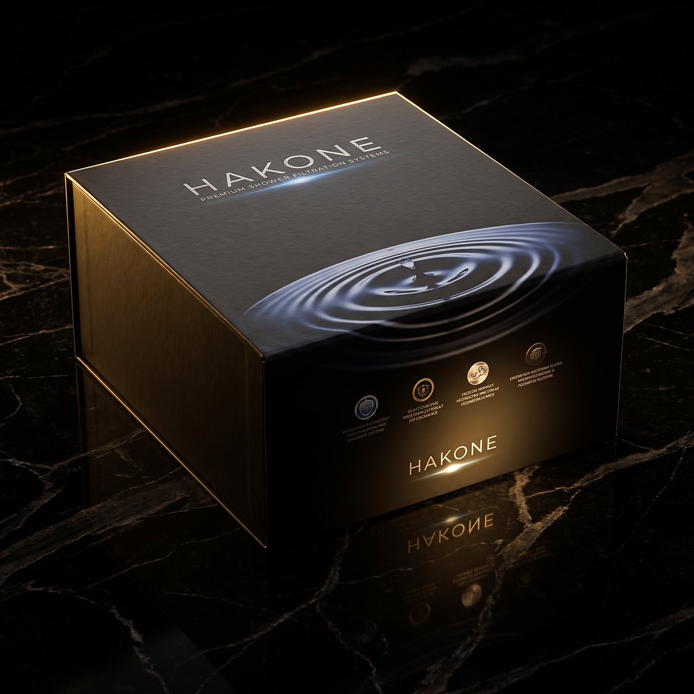 La caja de Hakone sobre marmol negro